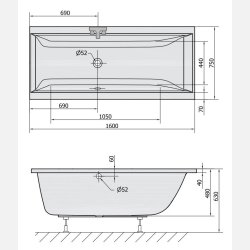 Cleo badekar med design armatur